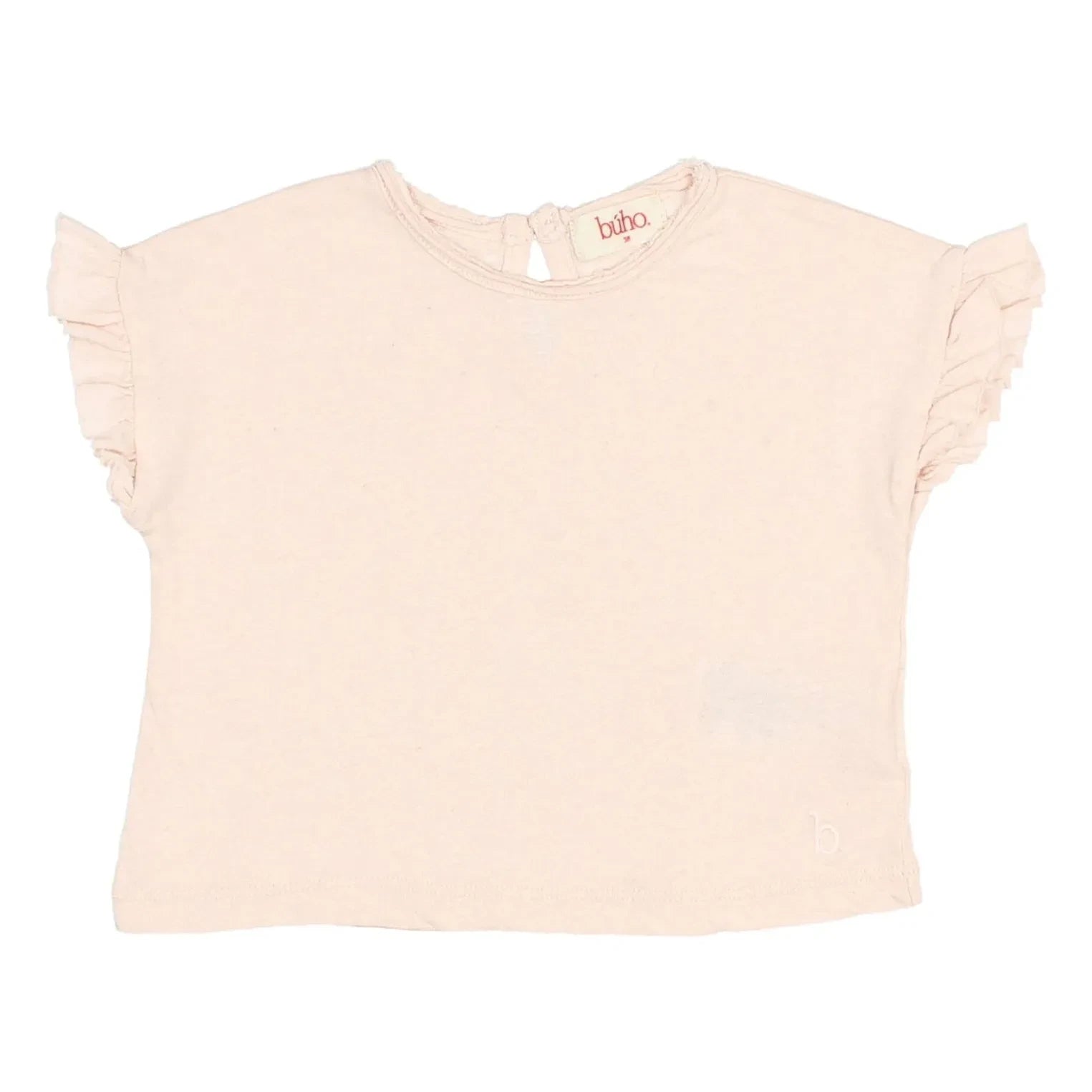 Búho - Baby Leinen Rüschen T-Shirt | Hellrosa