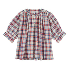 Emile et Ida - Khadi-Baumwollbluse mit Karos | Rot