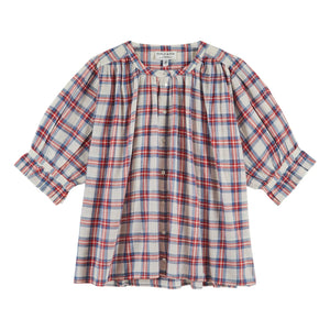 Emile et Ida - Khadi-Baumwollbluse mit Karos | Rot