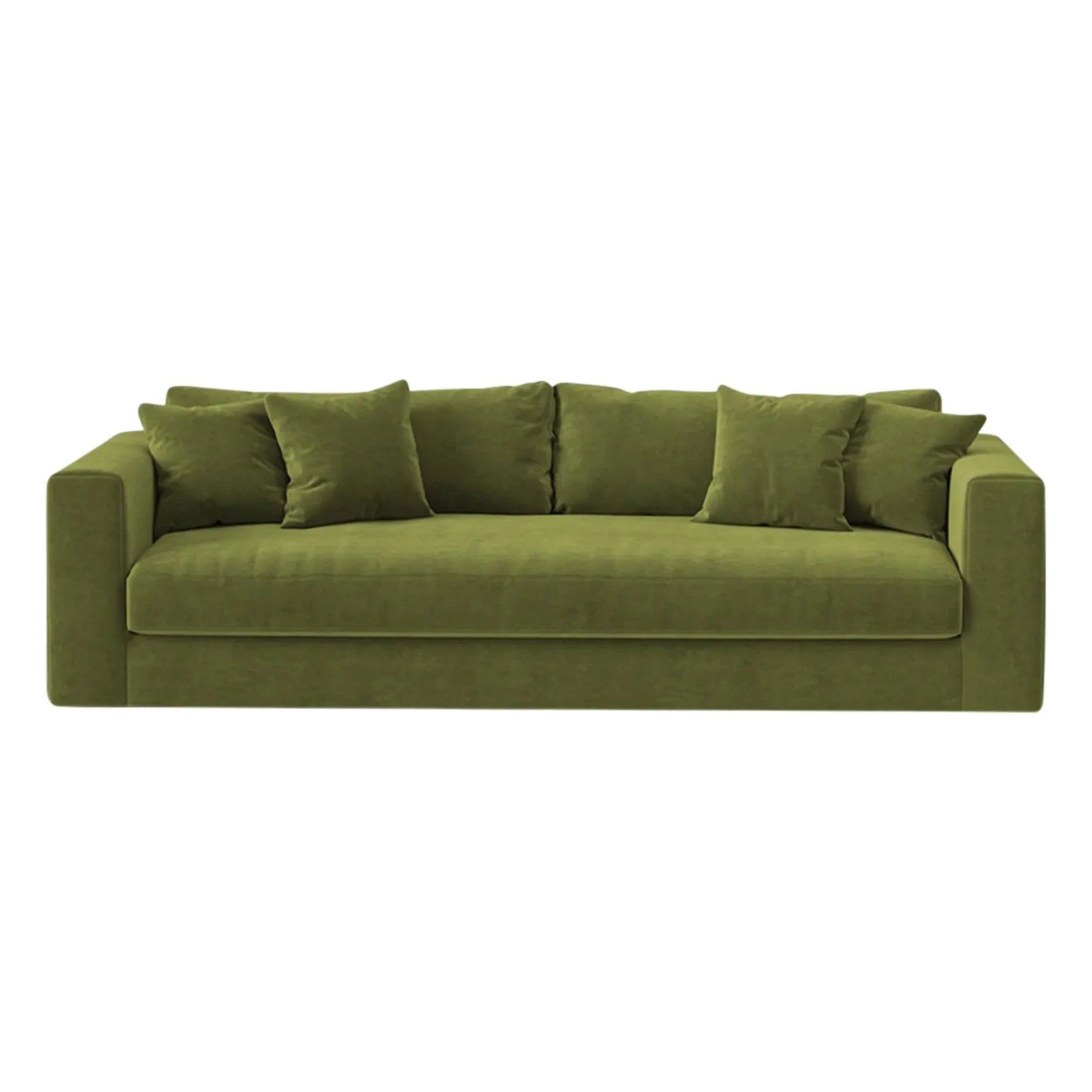 Panac Edition - Bellechasse 3-Sitzer Sofa aus Roh-Samt - 240 cm | Moosgrün