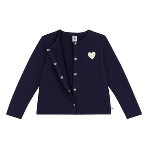 Petit Bateau - Cardigan Uni Molleton | Marineblau