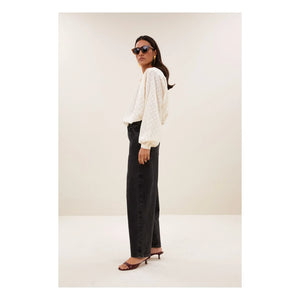 By Bar - Nyka Weave Organische Baumwollbluse | Ecru