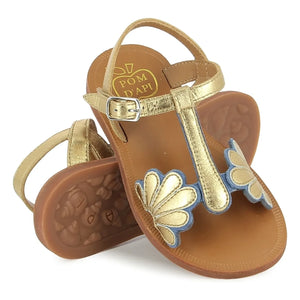 Pom d'Api - Sandalen Plagette Bloom | Gold