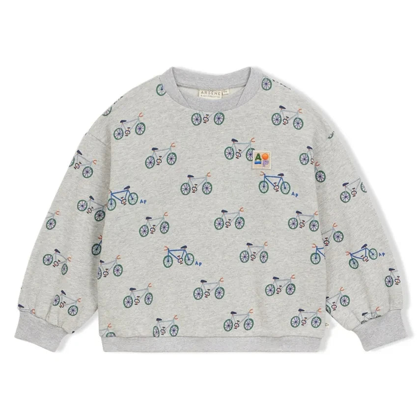 Arsène et Les Pipelettes - Bio-Baumwoll-Sweatshirt mit Rundhalsausschnitt | Grau