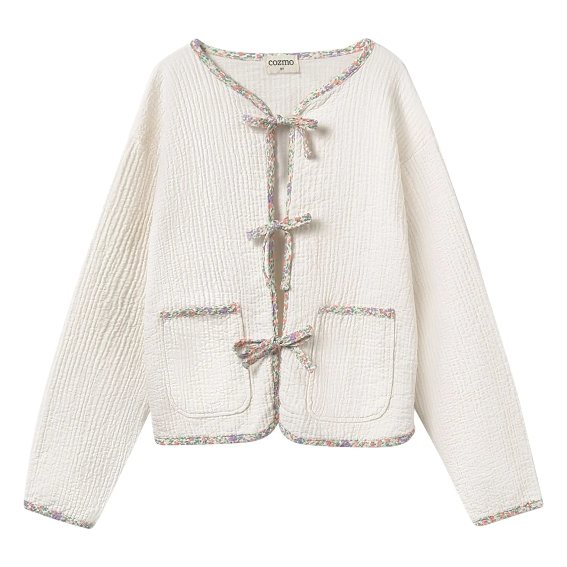 Cozmo - Vinca Bio-Baumwoll-Musselinjacke | Elfenbein