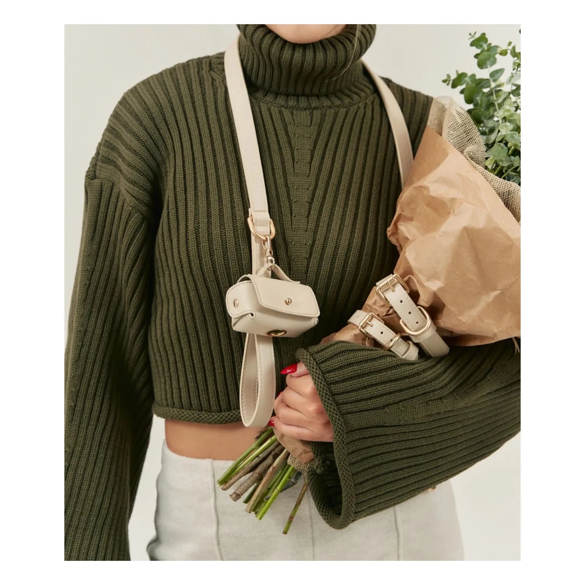 Cafide - Veganes Hundehalsband aus Leder | Beige