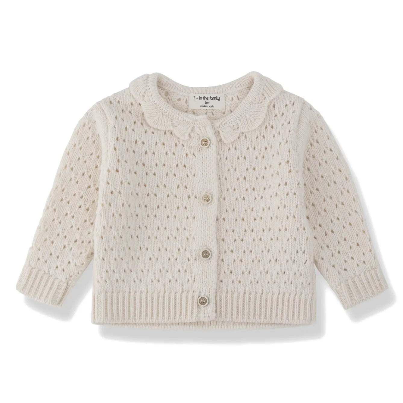 1+ in the family - Nimes Merinos Wollcardigan | Ecru