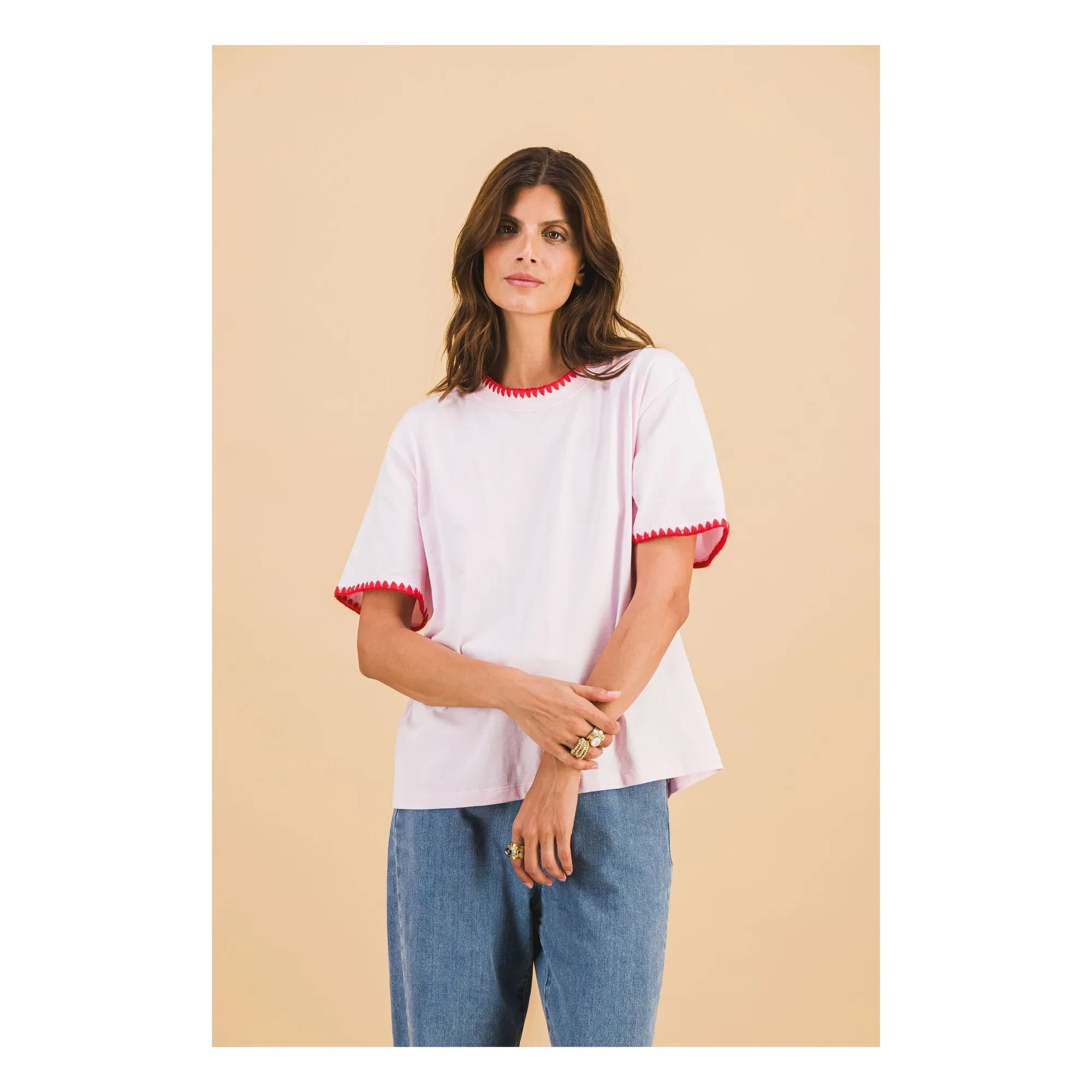 Elise Chalmin - Loicia Baumwoll-T-Shirt | Rosa
