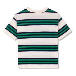 Wynken - Gestreiftes Bio-Baumwoll-T-Shirt | Marineblau