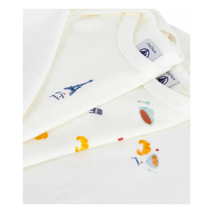 Petit Bateau – 3er-Pack Bodies Paris Bio-Baumwolle | Weiß