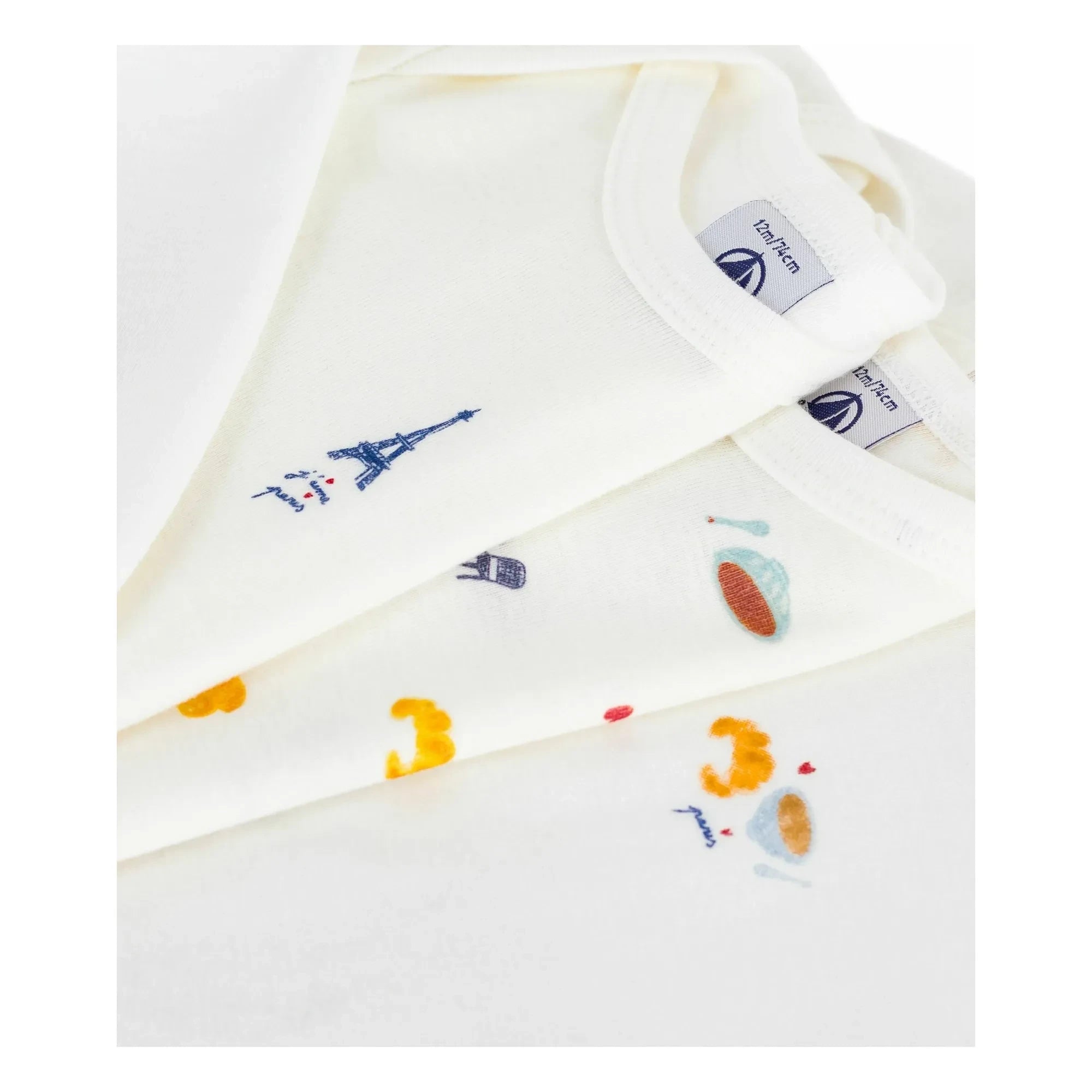 Petit Bateau – 3er-Pack Bodies Paris Bio-Baumwolle | Weiß