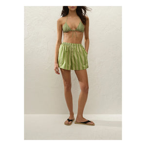 Faithfull the Brand – Gestreifte Lonia Shorts | Grün