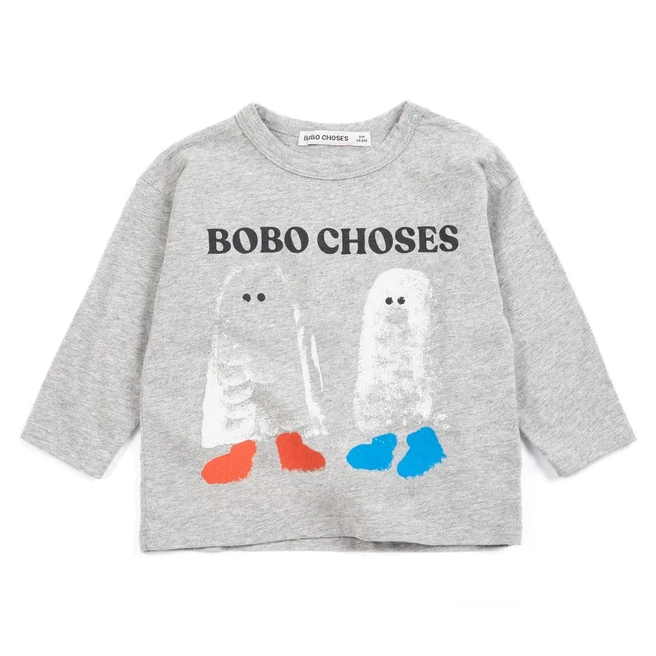 Bobo Choses – Bobo Choses Baby-T-Shirt aus Bio-Baumwolle mit Geistermotiv | Heather Grey
