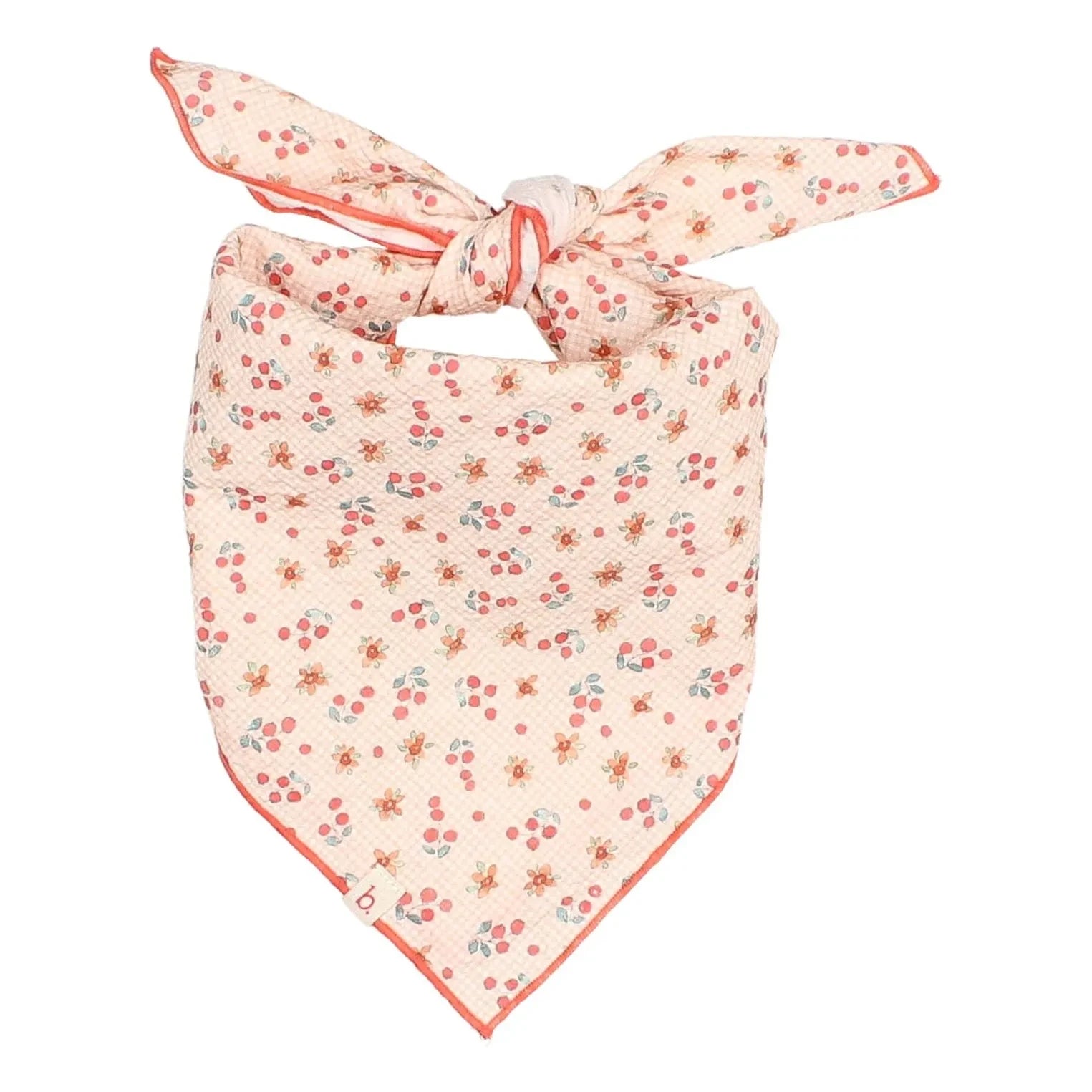 Búho - Seersucker Halstuch mit Blumenmuster | Pfirsich