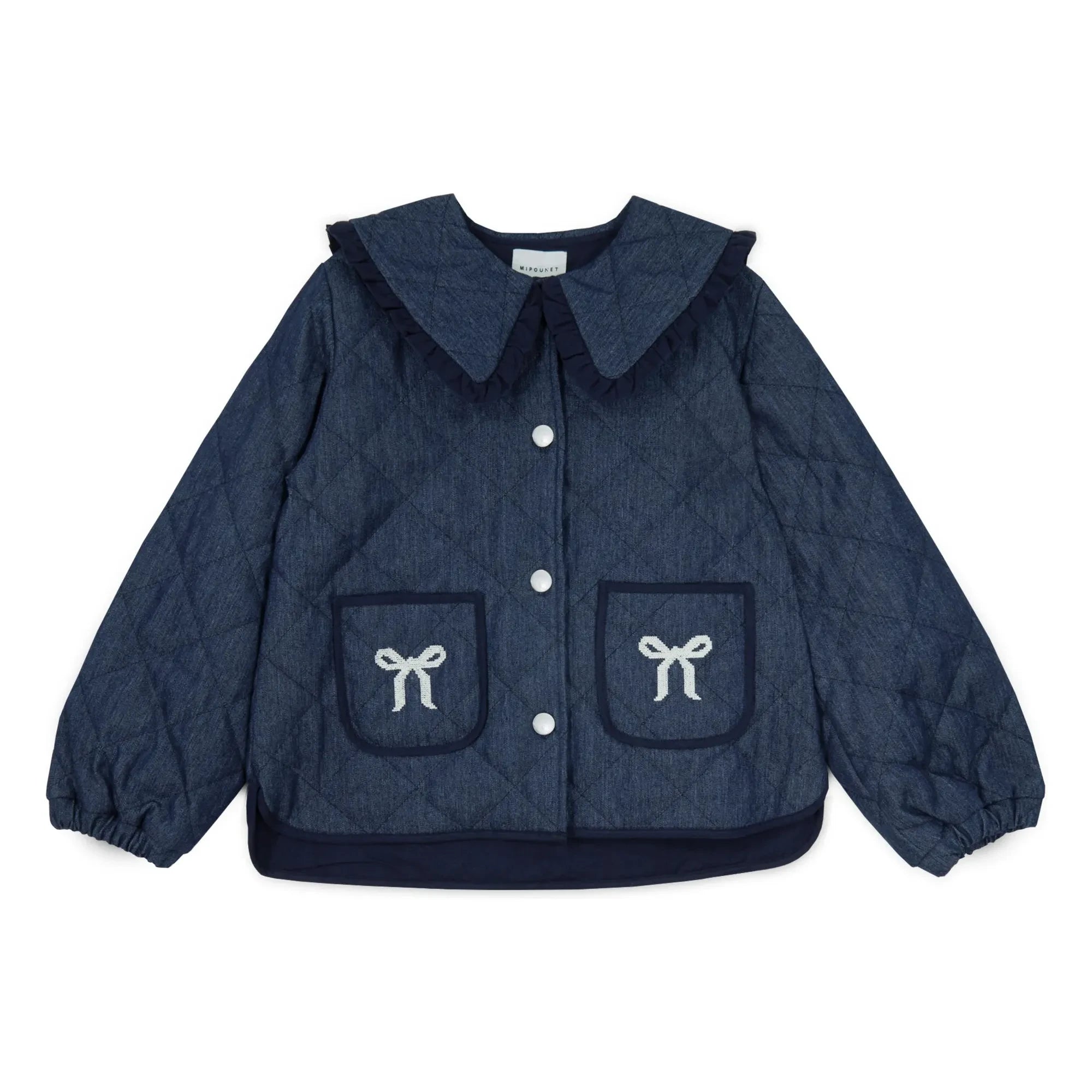 Mipounet - Mariane Jeansjacke, Claudine-Kragen | Dunkelblau