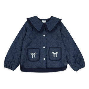 Mipounet - Mariane Jeansjacke, Claudine-Kragen | Dunkelblau