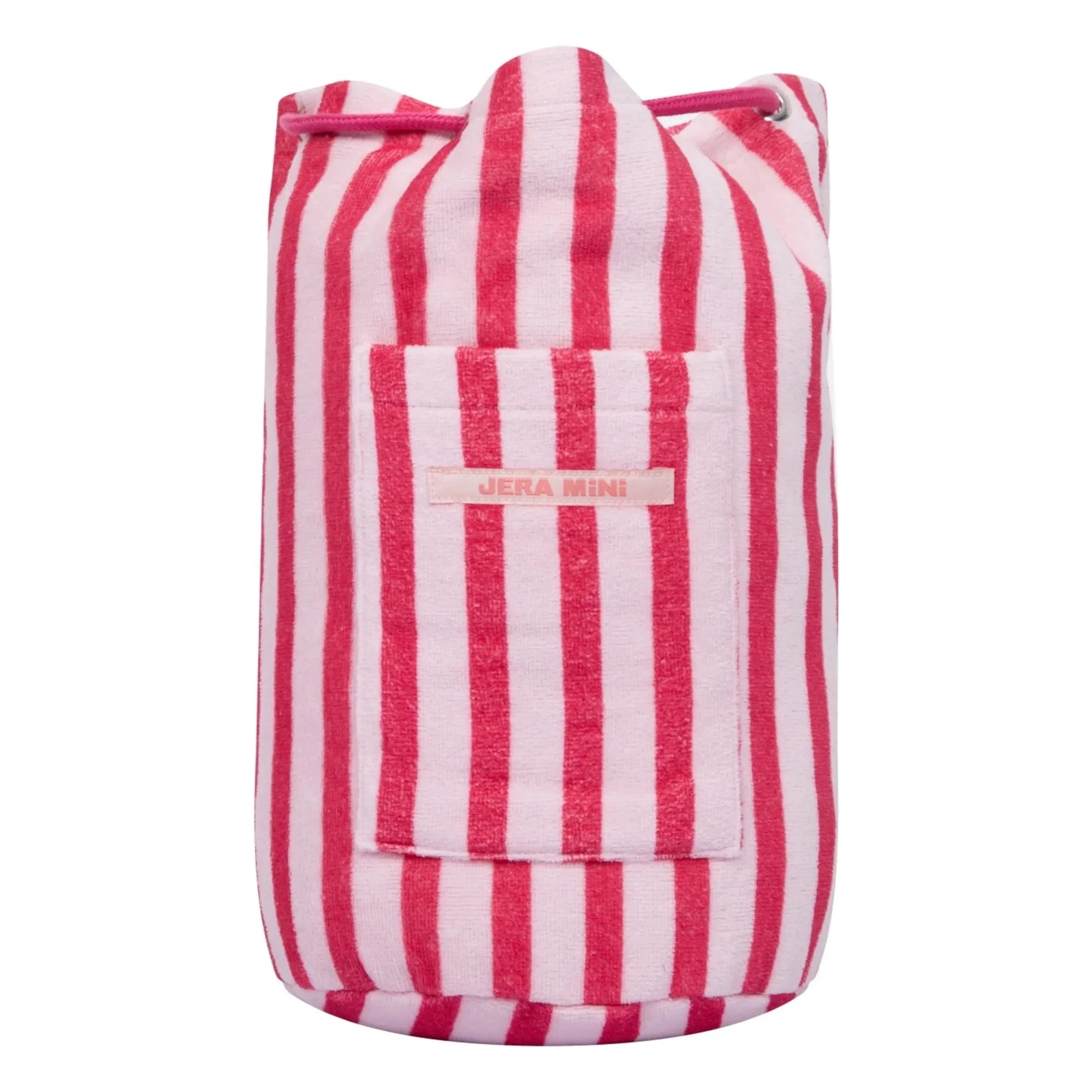 Jera Mini – Gestreifter Frottee-Rucksack | Rosa