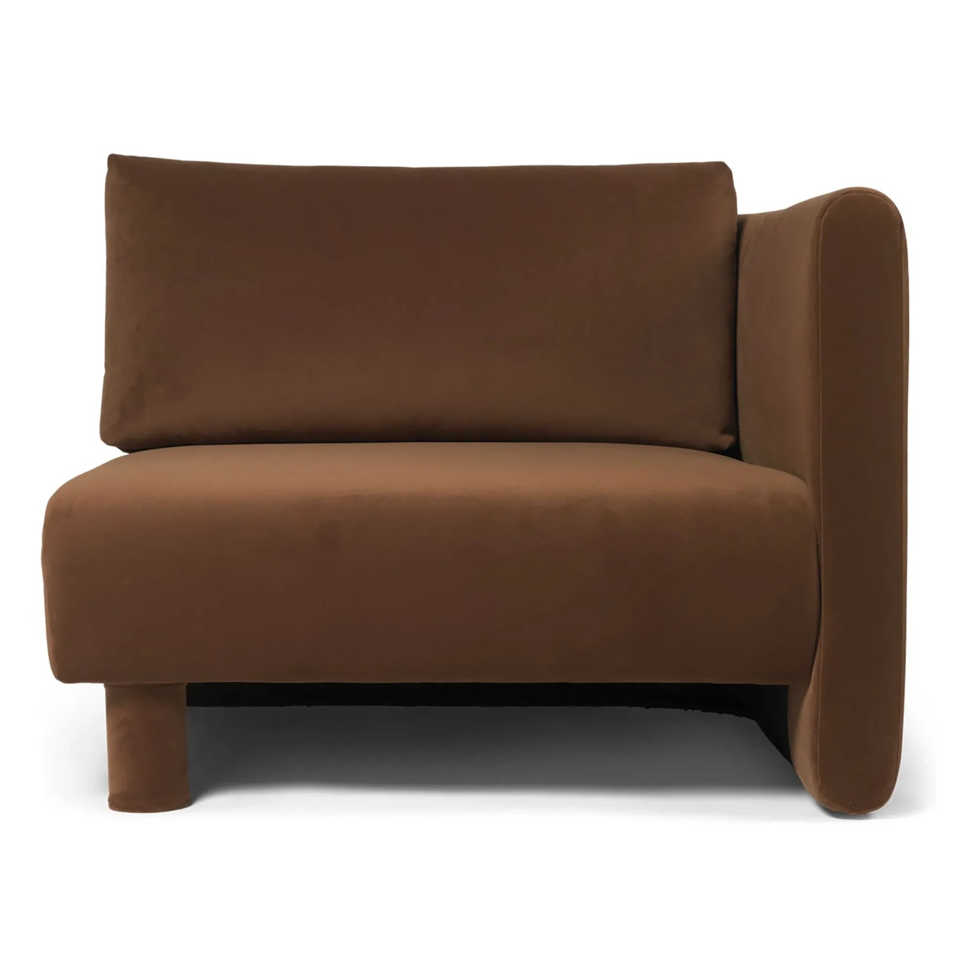 Ferm Living - Dase Samt-Sofaelement rechts | Braun
