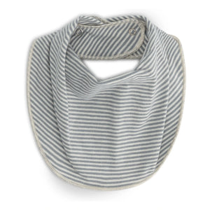 Gray Label - Gestreiftes Lätzchen aus Bio-Baumwolle | Eisblau
