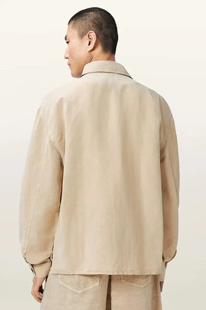 AllSaints erkek keten gömlek KORTEN