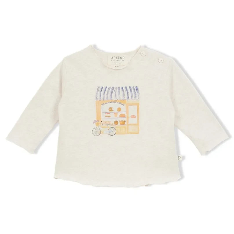 Arsène et Les Pipelettes - Bakery T-Shirt aus Bio-Baumwolle | Heather Beige