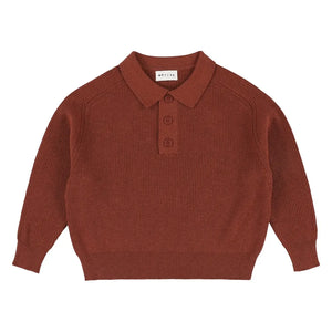 Morley - Zietse Örgü Polo Tişört | Terracotta