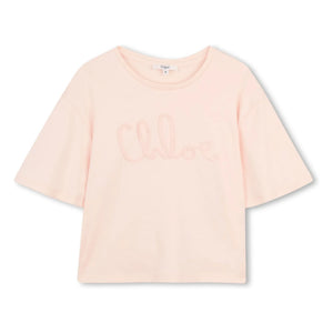 Chloé - Logo T-Shirt Bio-Baumwolle | Pfirsich