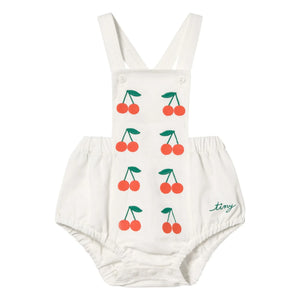 Tinycottons - Kirsch-Twill-Overall | Weiß