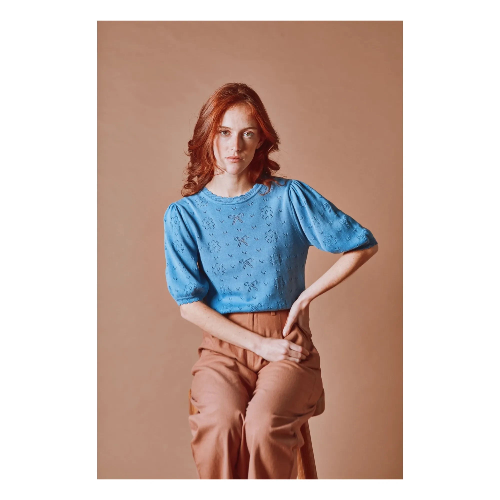 Emile et Ida - Pullover aus Bio-Baumwolle mit Knoten-Ajourmuster | Nuage