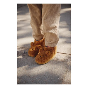 Liewood - Alban Sherpa-Stiefel mit Bärenmuster aus recycelten Fasern | Karamell