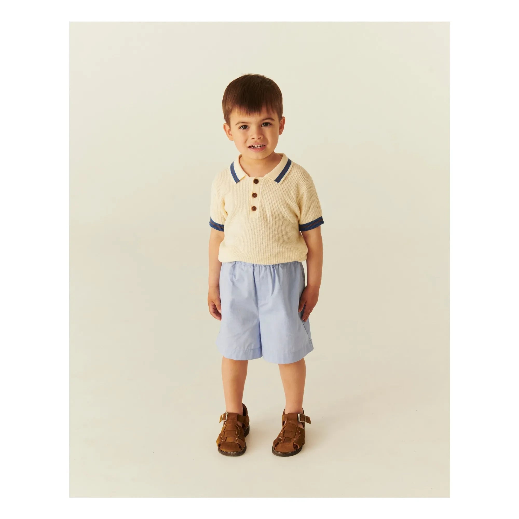 Copenhagen Colors - Strukturiertes Gestreiftes Bio-Baumwoll-Polo-Shirt | Blassgelb