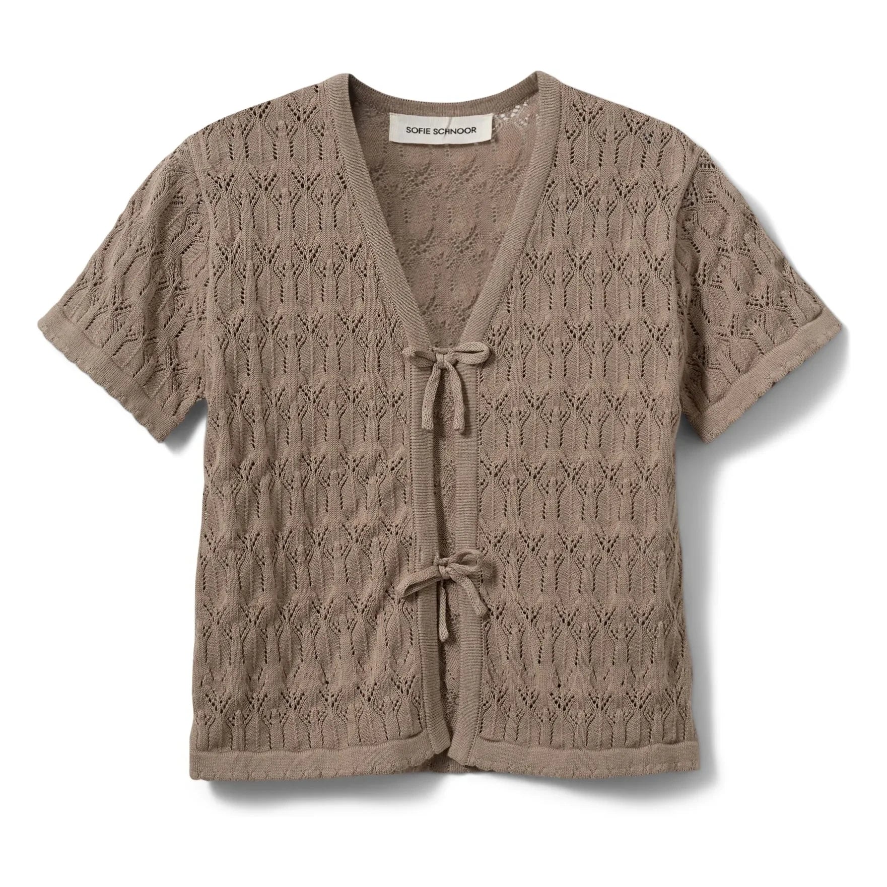Sofie Schnoor - Floriana Kurzarm Strickjacke zum Binden | Beige