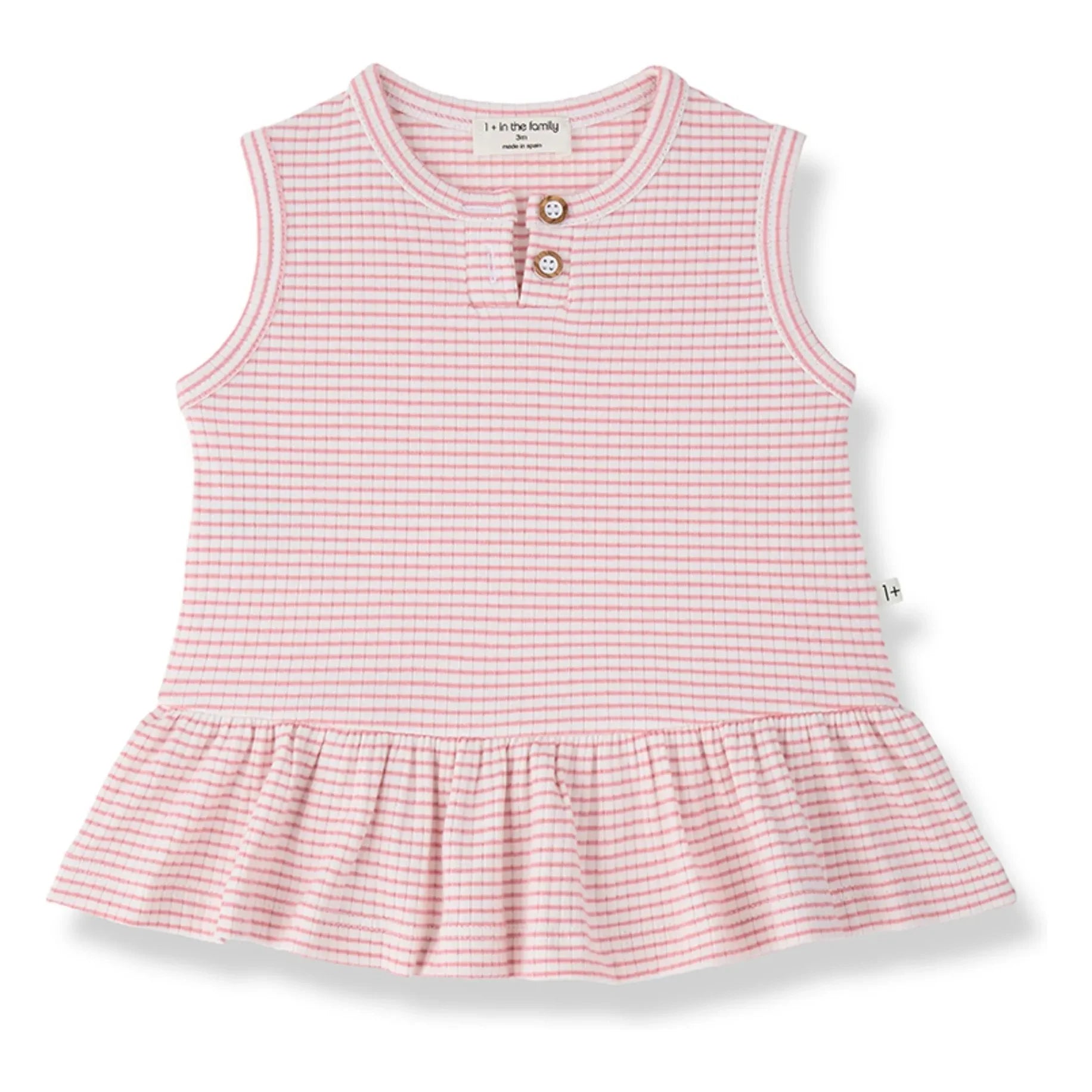 1+ in the family - Gestreiftes Tamarit Cordkleid | Puder