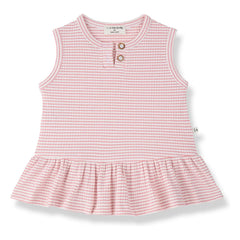 1+ in the family - Gestreiftes Tamarit Cordkleid | Puder