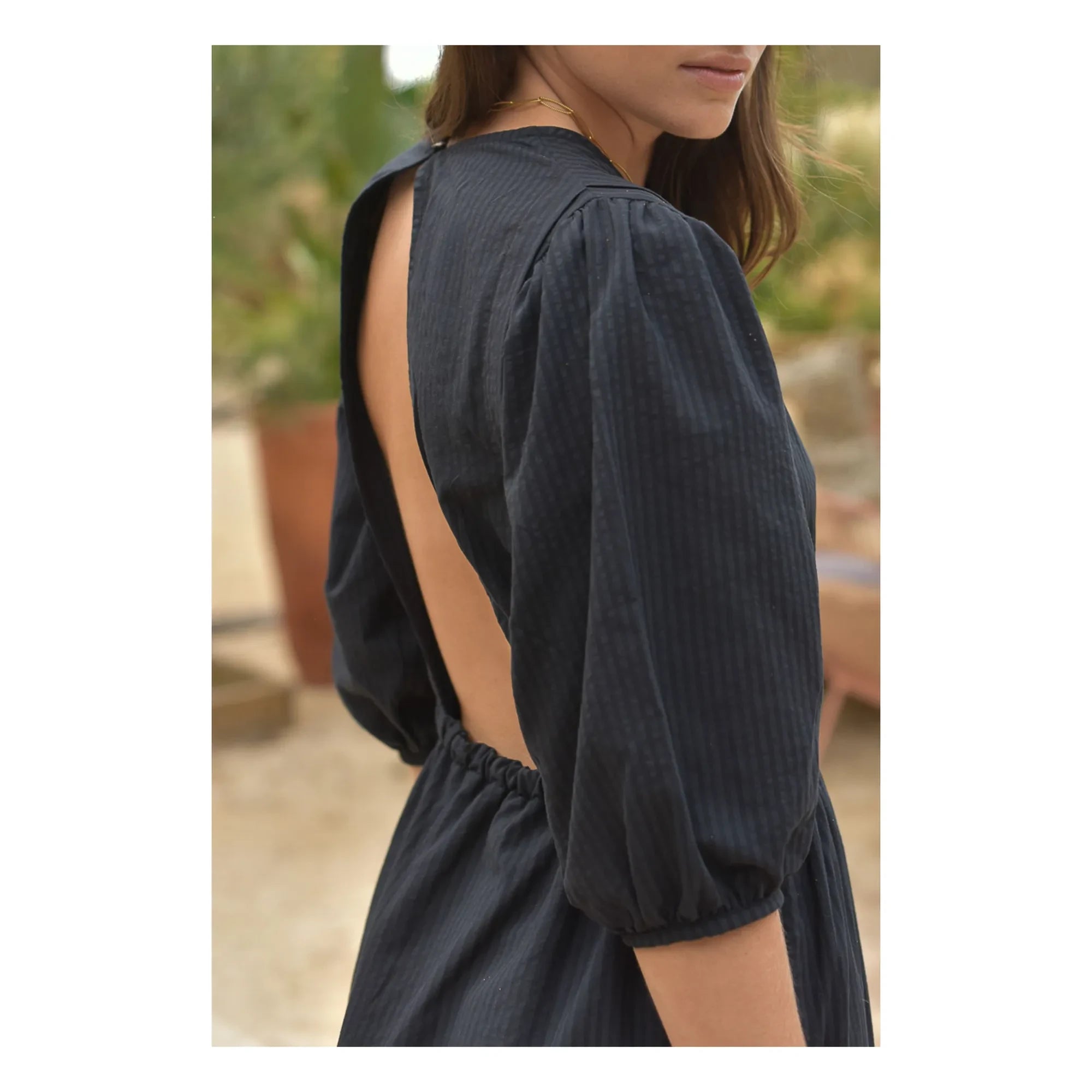 Marlot Paris – Aime Seersucker-Kleid – Damenkollektion | Schwarz