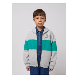 Bobo Choses - Joy Sweatshirt mit Reißverschluss aus Bio-Baumwolle | Grau meliert