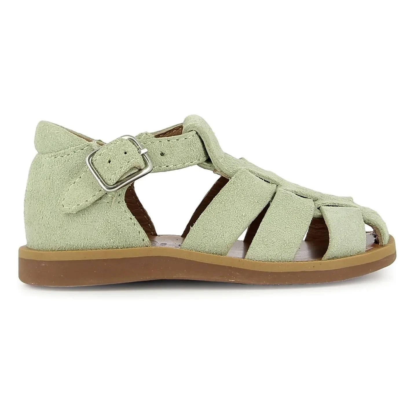 Pom d'Api - Poppy Daddy Samtsandalen | Mandelgrün