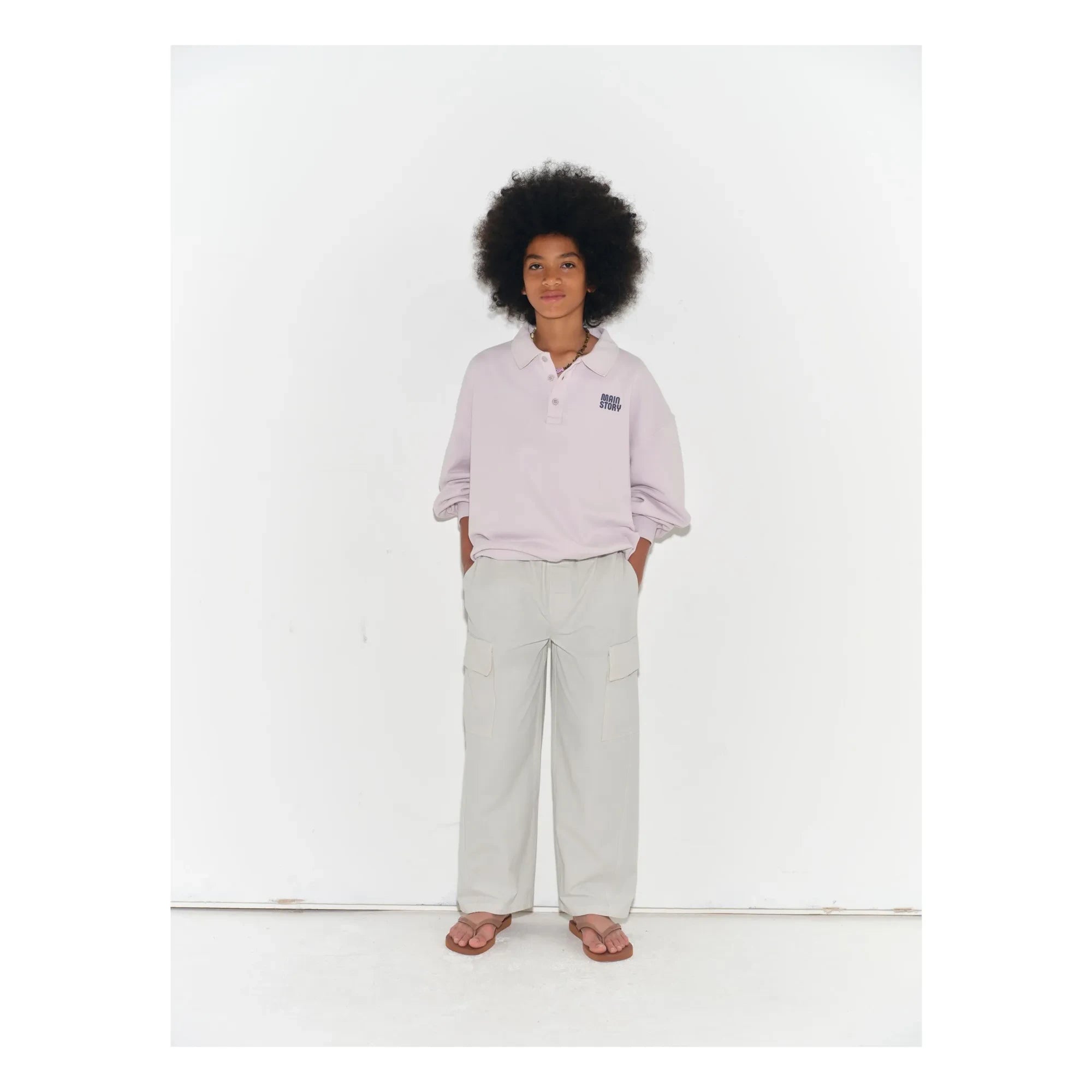 Main Story – Sweat Poloshirt Logo Bio-Baumwolle | Violett-Grau