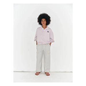 Main Story – Sweat Poloshirt Logo Bio-Baumwolle | Violett-Grau