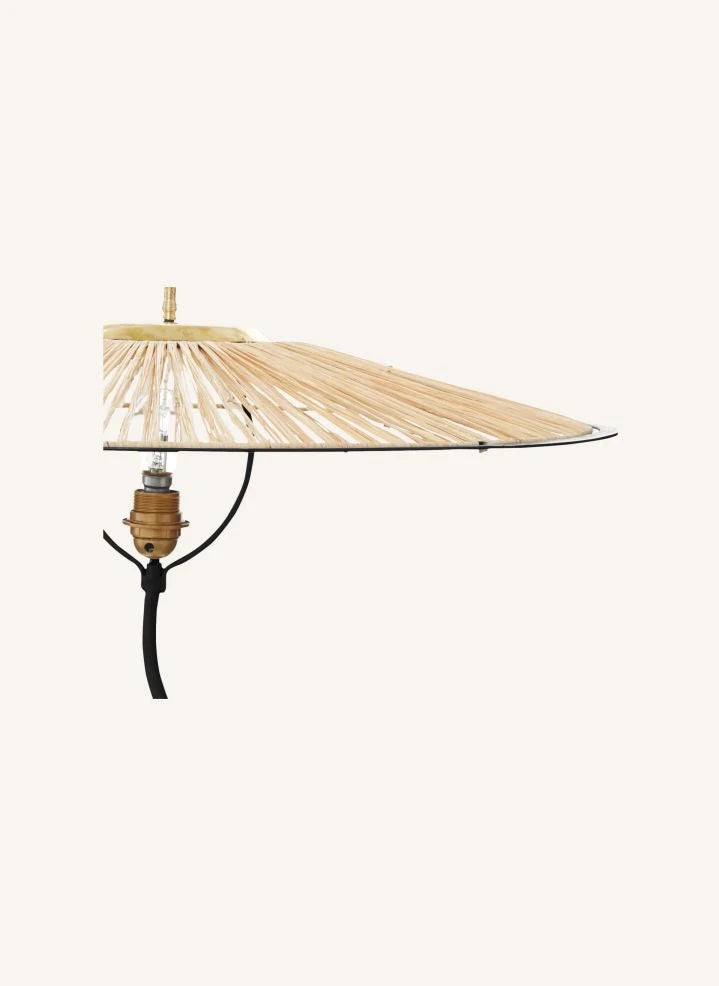 Honoré - Kaa Metall- und Raffia-Bodenlampe | Schwarz
