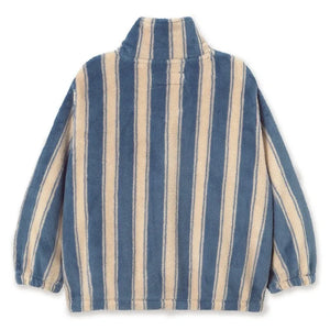 Tinycottons – Gestreifte Fleecejacke | Petrolblau