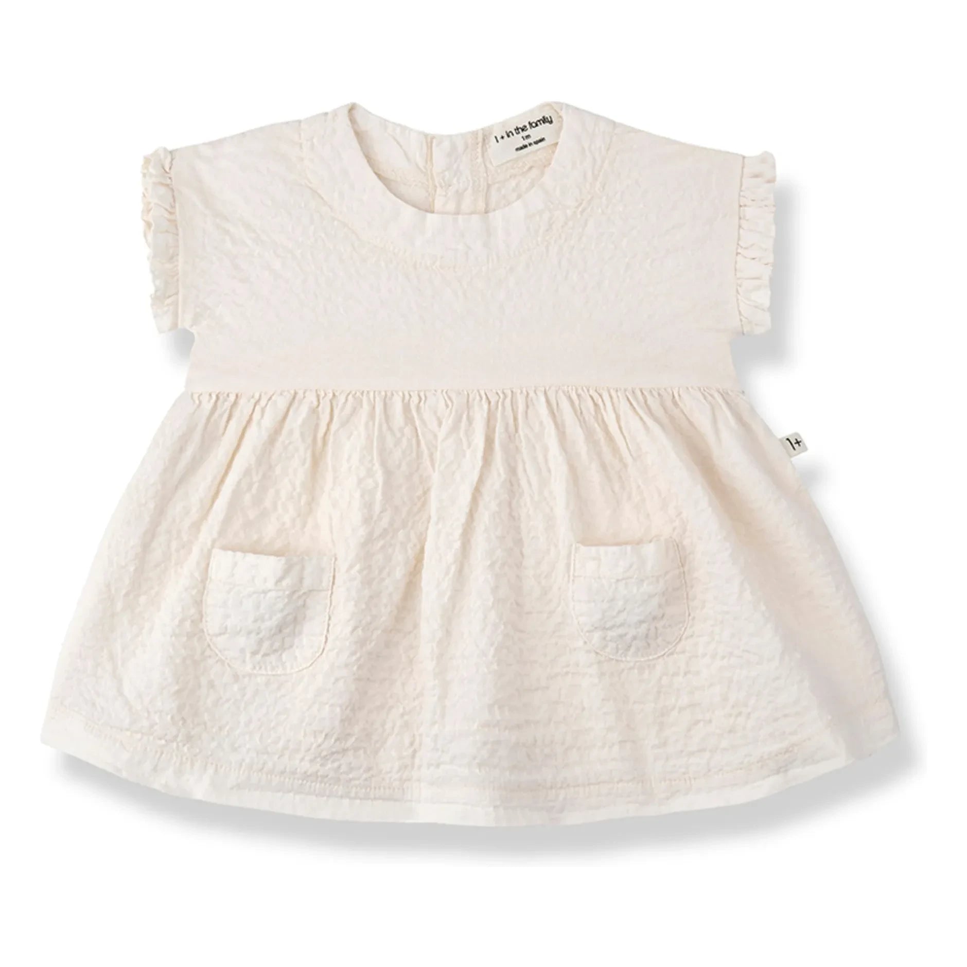 1+ in the family - Troya Seersucker Kleid | Ecru