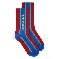 Bobo Choses - Çizgili Çoraplar Bobo Choses Organik Pamuk | Bordo