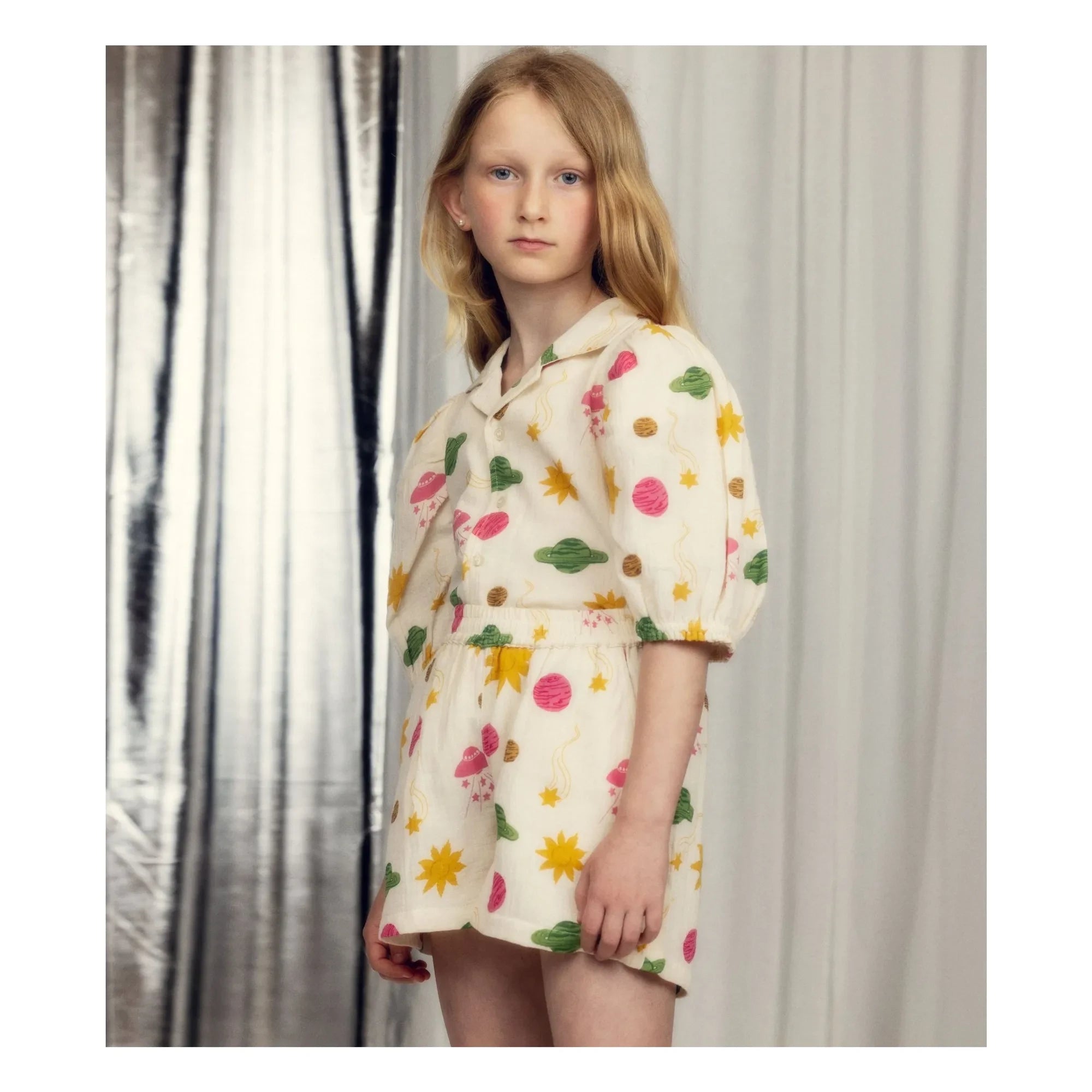 Mini Rodini - Bio-Baumwoll-Musselin-Stoffbluse | Ecru