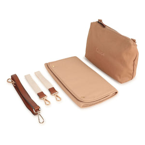 Chloé – Wickeltasche mit Logoprint | Beige-Rosa