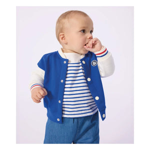 Petit Bateau - Jacke Teddy Colorblock | Königsblau