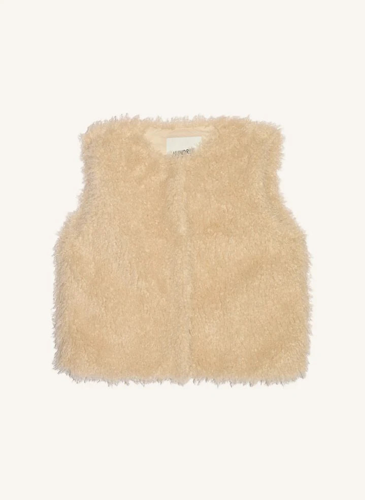 Hundred Pieces - Joyce ärmellose Felljacke | Beige