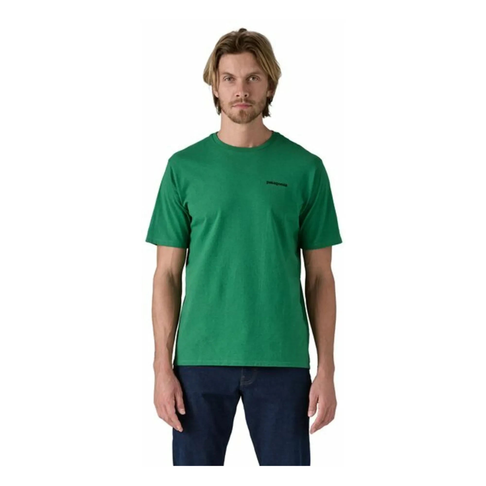 Patagonia - T-Shirt P-6 Logo Responsibili aus recycelten Fasern | Chromgrün