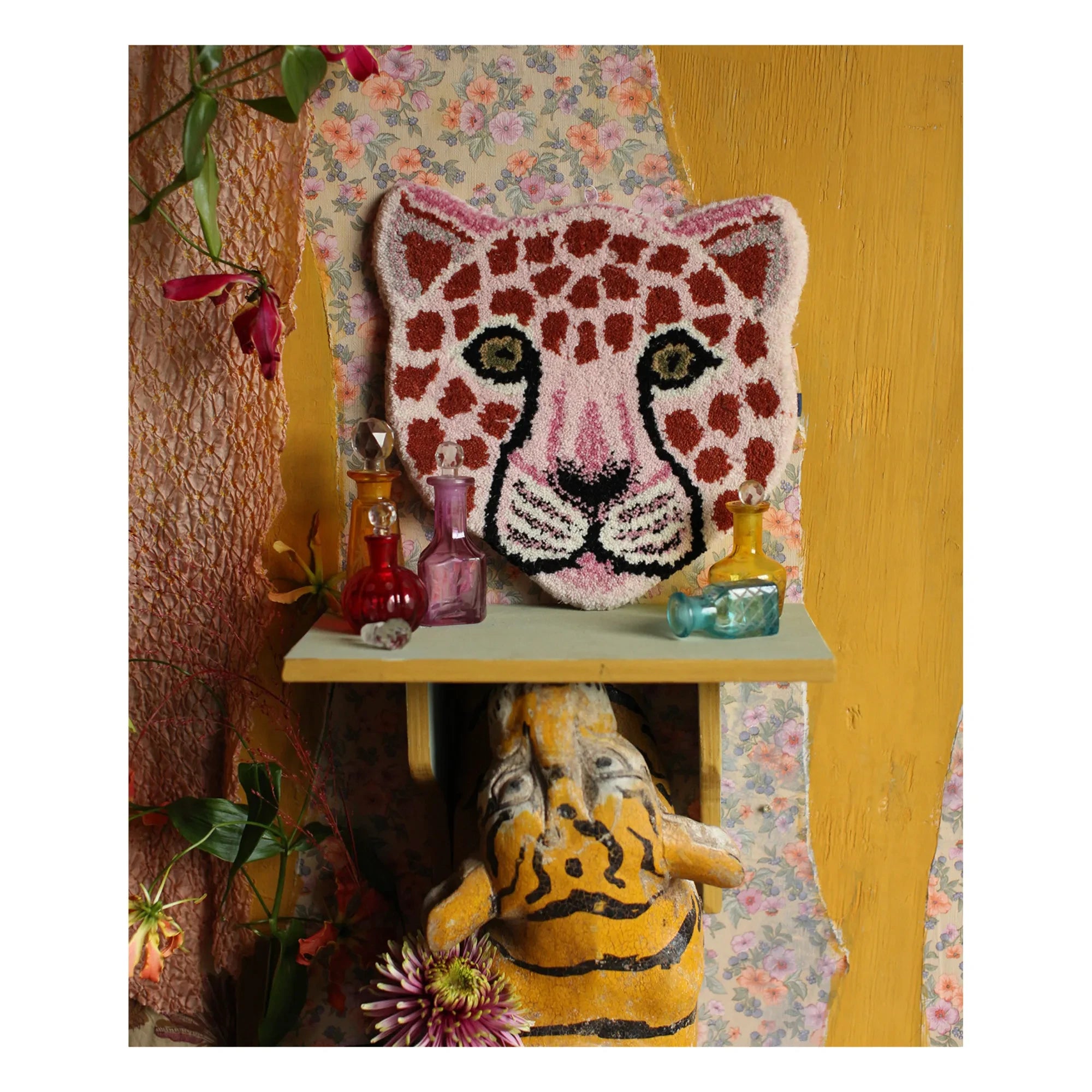 Doing Goods - Rosa Leopardenkopf-Wollteppich | Rosa