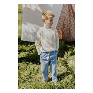 Yuki - Gerippter Pullover aus Bio-Baumwolle | Heather Weiß